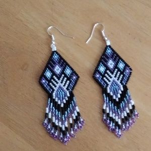 - Beaded fringe earrings